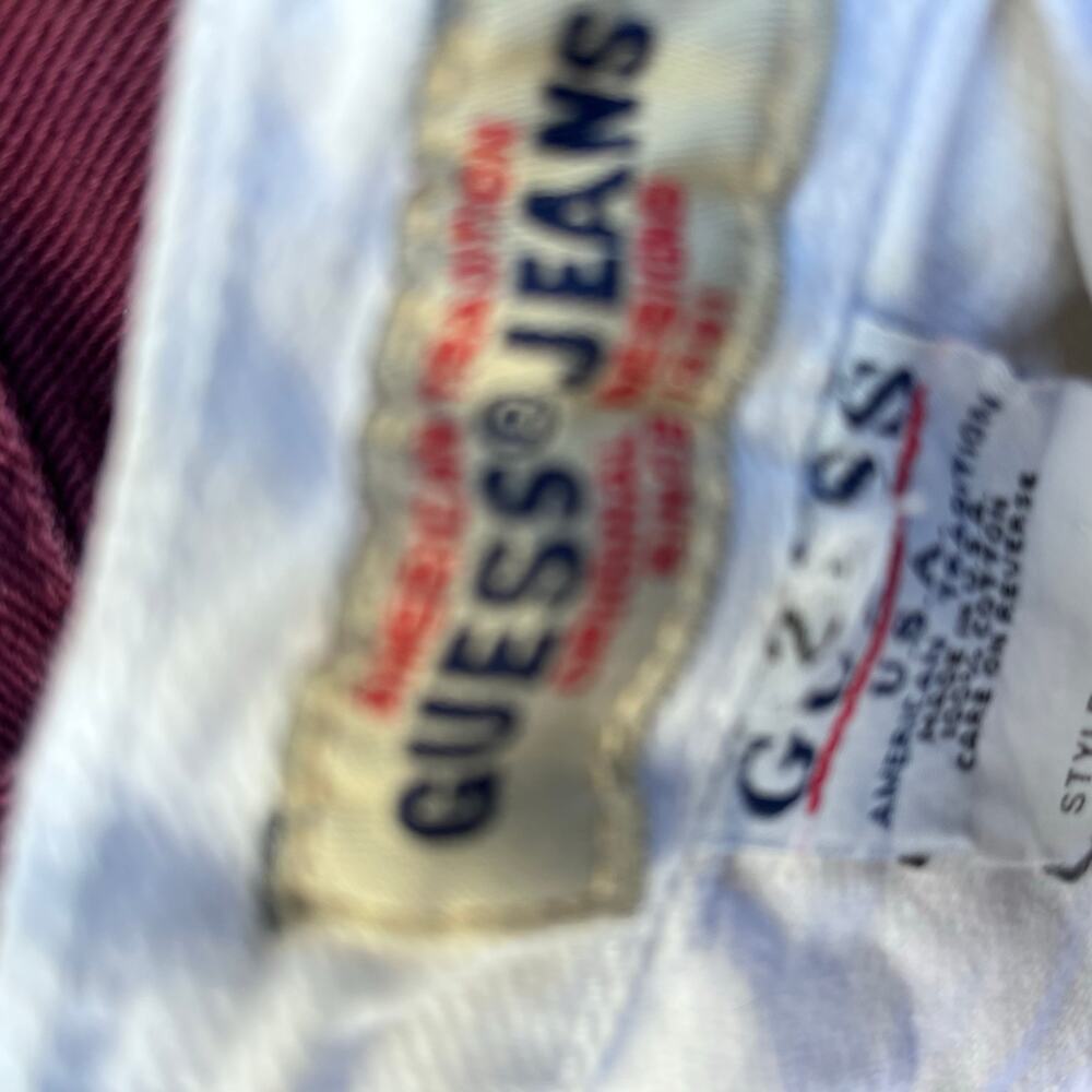 Vintage 1980s/ 1990s Denim White Guess Jeans Mom XS Grunge USA Made - Picture 12 of 14